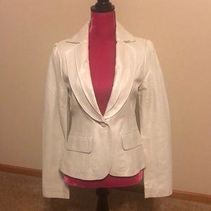 Cihilled White (almost metallic) Leather Blazer